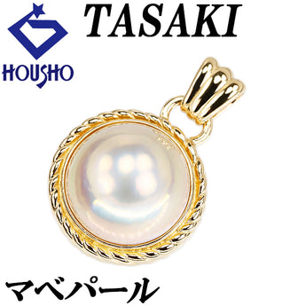 タサキ 田崎真珠 マベパール ペンダントトップ K18イエローゴールド TASAKI ロープ ツイスト 一粒パール【中古】【902440】