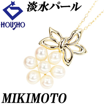 ミキモト 淡水真珠 ネックレス K18イエローゴールド MIKIMOTO 透かし【中古】【902457】