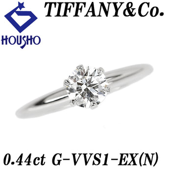 ティファニー ダイヤモンド リング Pt950 TIFFANY&Co. グレード付き 鑑定書 一粒石 ソリティア 6本爪【中古】【902475】