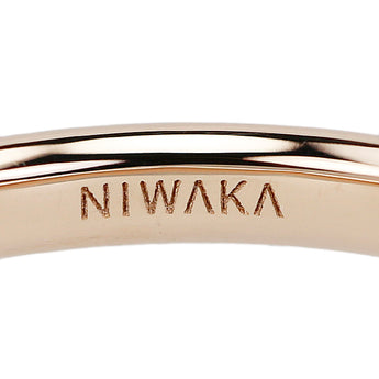 俄 ダイヤモンド リング K18ピンクゴールド NIWAKA ハーフエタニティ 一文字【中古】【902477】
