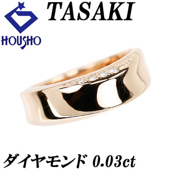 タサキ 田崎真珠 ダイヤモンド リング K18ピンクゴールド TASAKI 幅広 太め【中古】【902478】
