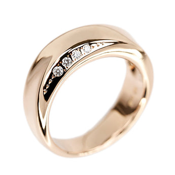タサキ 田崎真珠 ダイヤモンド リング K18ピンクゴールド TASAKI 幅広 太め【中古】【902478】