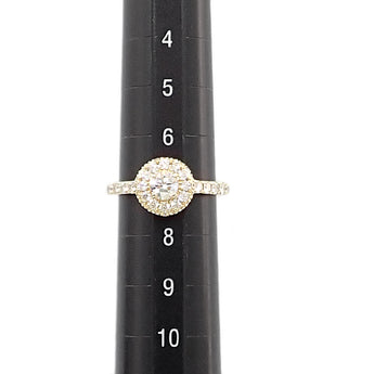 ダイヤモンド リング K18イエローゴールド ラウンド サークル 円 丸【中古】【902480】