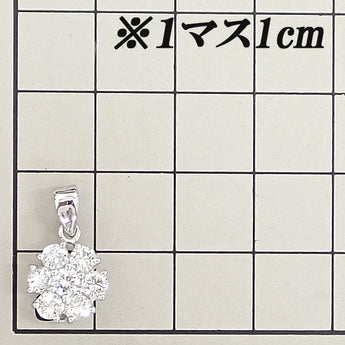 Diamond pendant top, Pt900, flower, plant, botanical [Pre-owned] [902491]