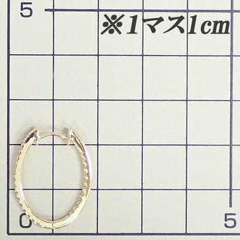 ダイヤモンド ピアス K18イエローゴールド フープ 華奢【中古】【902495】
