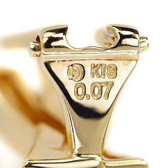 タサキ 田崎真珠 シェル イヤリング ダイヤモンド K18イエローゴールド TASAKI クロス【中古】【902503】