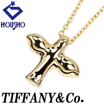 ティファニー バードクロス ネックレス K18イエローゴールド TIFFANY&Co. エルサ・ペレッティ 鳥 動物 アニマル 十字 地金のみ 石なし【中古】【902516】