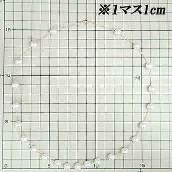 アコヤ真珠 ネックレス K18イエローゴールド ステーション【中古】【902552】