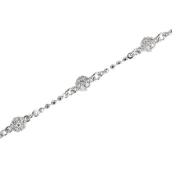 ダイヤモンド ブレスレット K18ホワイトゴールド 花 フラワー 植物 ボタニカル【中古】【902556】