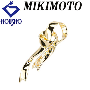 ミキモト ペンダントトップ K18イエローゴールド MIKIMOTO リボン ロゴ 地金のみ 石なし【中古】【902566】