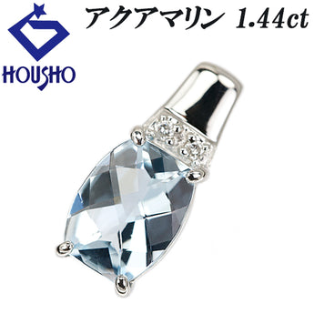 アクアマリン ペンダントトップ ダイヤモンド Pt900【中古】【902568】