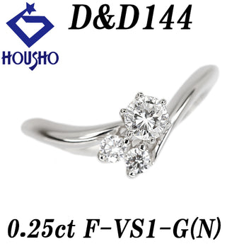 D&D114 ダイヤモンド リング ダイヤモンド Pt900 グレード付き 鑑定書 V字【中古】【902582】