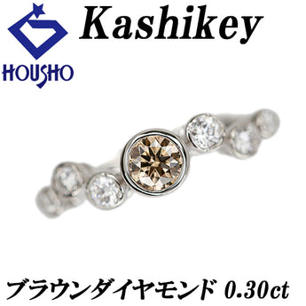 カシケイ ブラウンダイヤモンド ベゼル リング ダイヤモンド Pt900 Kashikey【中古】【902584】