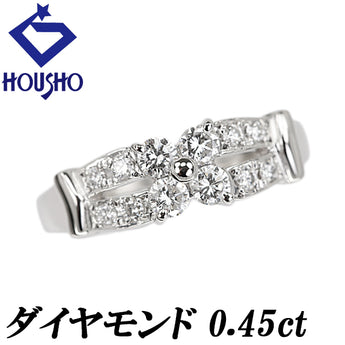 ダイヤモンド リング Pt900 花 フラワー 植物 ボタニカル【中古】【902586】
