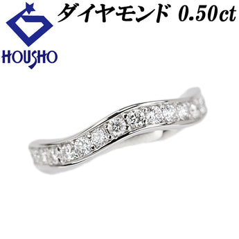 ダイヤモンド リング Pt900 ウェーブ ハーフエタニティ【中古】【902587】