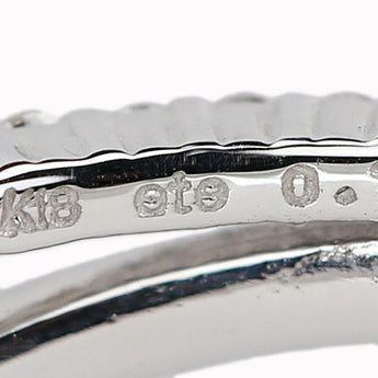 エテ ダイヤモンド リング K18ホワイトゴールド ete 重ね付け風 二連風 ダブルライン 透かし【中古】【902603】