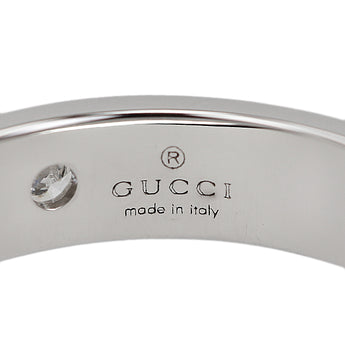 グッチ ダイヤモンド アイコン リング K18ホワイトゴールド GUCCI #8 ロゴ GG 5P【中古】【902605】