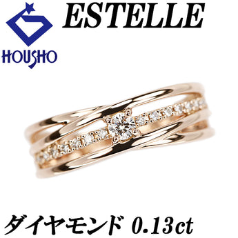 エステール ダイヤモンド リング K18ピンクゴールド ESTELLE 透かし【中古】【902612】