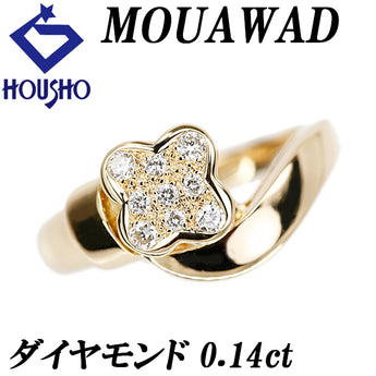 モワード ダイヤモンド リング K18イエローゴールド MOUAWAD 花 フラワー 植物 ボタニカル【中古】【902616】