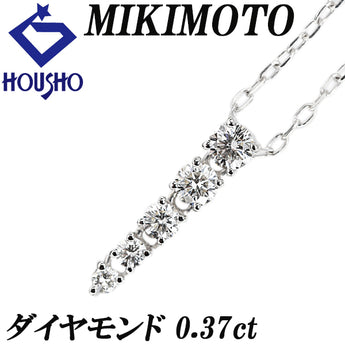 ミキモト ダイヤモンド ネックレス K18ホワイトゴールド MIKIMOTO 5連【中古】【902661】