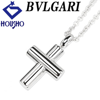 ブルガリ ラテンクロス ネックレス K18ホワイトゴールド BVLGARI 十字架 地金のみ 石なし【中古】【902662】