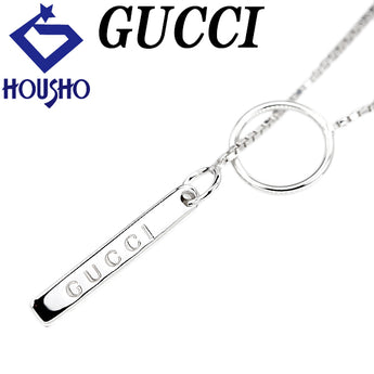 グッチ ネックレス K18ホワイトゴールド GUCCI メンズ ユニセックス ラリアット Y字 マンテル トグル ロゴ 地金のみ 石なし【中古】【902669】