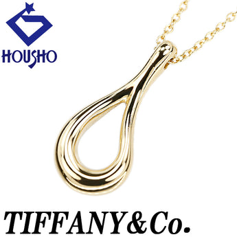 ティファニー オープンティアドロップ ネックレス K18イエローゴールド TIFFANY&Co. エルサ・ペレッティ 雫 しずく 涙 なみだ 地金のみ 石なし【中古】【902681】