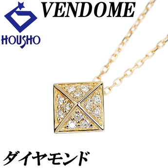 ヴァンドーム青山 ダイヤモンド ネックレス K18イエローゴールド VENDOME AOYAMA スクエア 四角【中古】【902685】