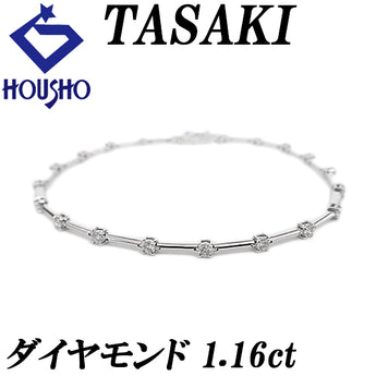 タサキ 田崎真珠 ダイヤモンド ブレスレット K18ホワイトゴールド TASAKI ステーション【中古】【902699】