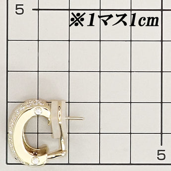 ダイヤモンド ピアス K18イエローゴールド 2way イヤリング パヴェ【中古】【902711】