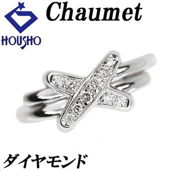 ショーメ ジュ ドゥ リアン ダイヤモンド リング K18ホワイトゴールド Chaumet クロス【中古】【902722】