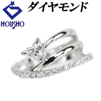 ダイヤモンド リング Pt900 ピンキーリング ハートシェイプカット 変形カット ファンシーカット 透かし【中古】【902742】