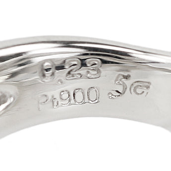 ダイヤモンド リング Pt900 ピンキーリング ハートシェイプカット 変形カット ファンシーカット 透かし【中古】【902742】