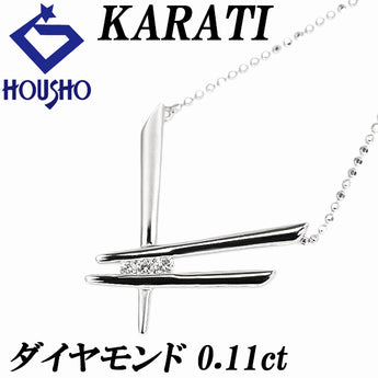 カラッチ ダイヤモンド ネックレス Pt900 Pt850 KARATI クロス 梨地 マット ツヤ消し【中古】【902770】