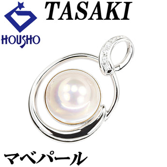 タサキ 田崎真珠 マベパール ペンダントトップ ダイヤモンド K18ホワイトゴールド TASAKI【中古】【902783】