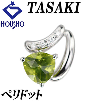 タサキ 田崎真珠 ペリドット ペンダントトップ ダイヤモンド K18ホワイトゴールド TASAKI【中古】【902792】