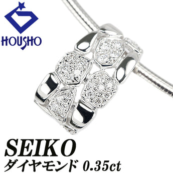 セイコー ダイヤモンド ネックレス K18ホワイトゴールド SEIKO オメガ 透かし【中古】【902905】