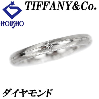 ティファニー ダイヤモンド ストリーメリカ リング K18ホワイトゴールド TIFFANY&Co. 梨地 マット ツヤ消し【中古】【902913】