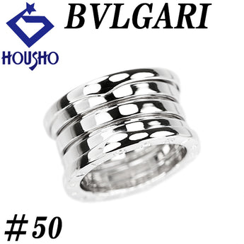 ブルガリ ビーゼロワン リング K18ホワイトゴールド BVLGARI #50 4バンド Bzero1 B-zero1 幅広 太め 地金のみ 石なし【中古】【902923】