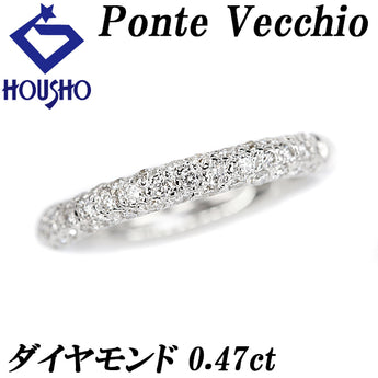 ポンテヴェキオ ダイヤモンド リング K18ホワイトゴールド Ponte Vecchio パヴェ【中古】【902926】