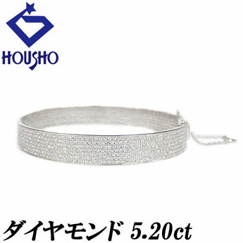 ダイヤモンド バングル K18ホワイトゴールド パヴェ【中古】【902933】