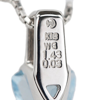 タサキ 田崎真珠 アクアマリン ネックレス ダイヤモンド K18ホワイトゴールド TASAKI【中古】【902957】