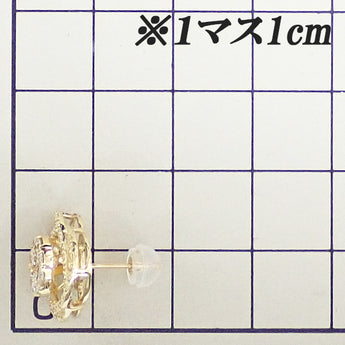 ダイヤモンド ピアス K18イエローゴールド 花 フラワー 植物 ボタニカル【中古】【902962】