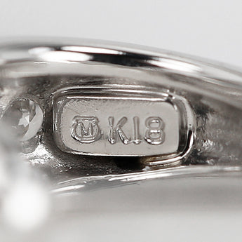 ミキモト ダイヤモンド ピアス K18ホワイトゴールド MIKIMOTO フープ パヴェ【中古】【902972】