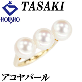 タサキ 田崎真珠 アコヤ真珠 バランス エラ リング K18イエローゴールド TASAKI【中古】【903033】