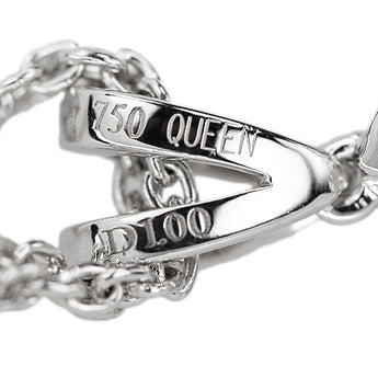 クイーン ダイヤモンド ネックレス オニキス K18ホワイトゴールド Queen サークル ラウンド 円 丸 ミル打ち ミルグレイン ダブルチェーン【中古】【903046】