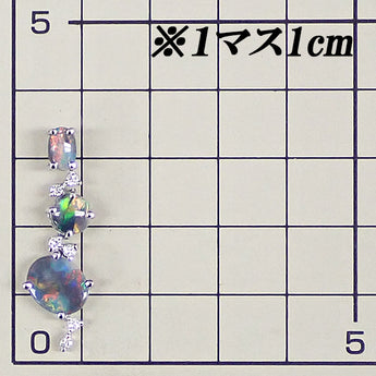 ブラックオパール ペンダントトップ ダイヤモンド K18ホワイトゴールド【中古】【903061】