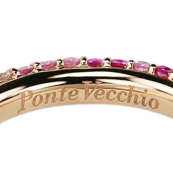 ポンテヴェキオ ピンクサファイア エテルニーナ リング ダイヤモンド K18ピンクゴールド Ponte Vecchio エテルノ・ファミリー フラーゴラ パヴェ【中古】【903074】