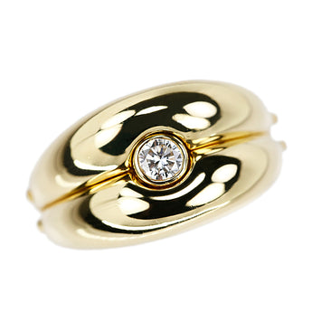 ポーラ ダイヤモンド リング K18イエローゴールド POLA 2way 太め 幅広【中古】【903098】