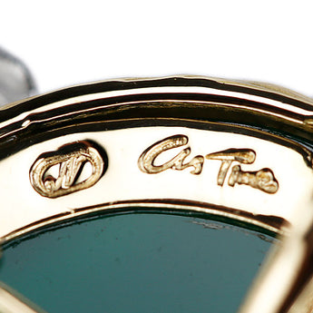 アズタイム 石川暢子 アゲート ペンダントトップ ダイヤモンド K18イエローゴールド Pt900 As Time 作家 デザイナー 梨地 マット ツヤ消し 城 植物 ボタニカル【中古】【903123】